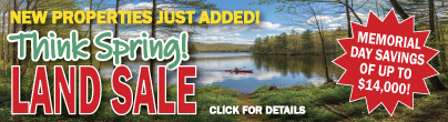 Think Spring Land Sale! NEW PROPERTIES ADDED! Think Spring Land Sale! NEW PROPERTIES ADDED!